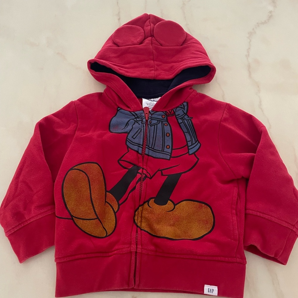 Gap Kids Mickey zip up sweater size 3T